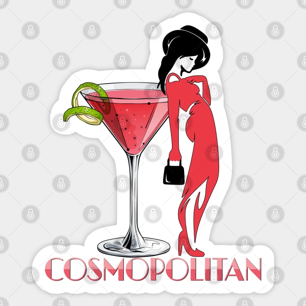 Cosmopolitan Cocktail Sticker by HolidayBug